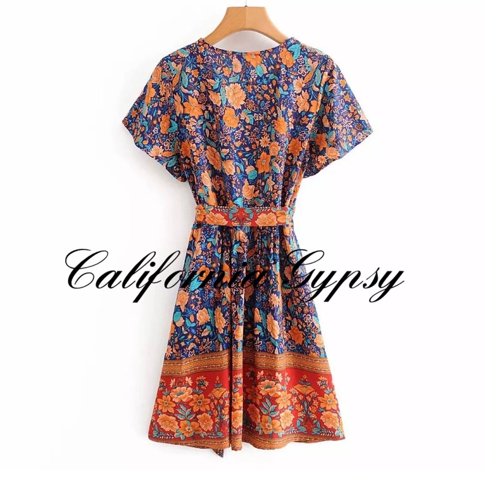 Boho Chic Vintage Floral Wrap Dress🎉RESTOCKED🎉 - Picture 9 of 16